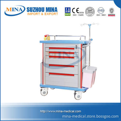Luxury ABS Medical Emergency Cart & Trolley (MINA-CT850)